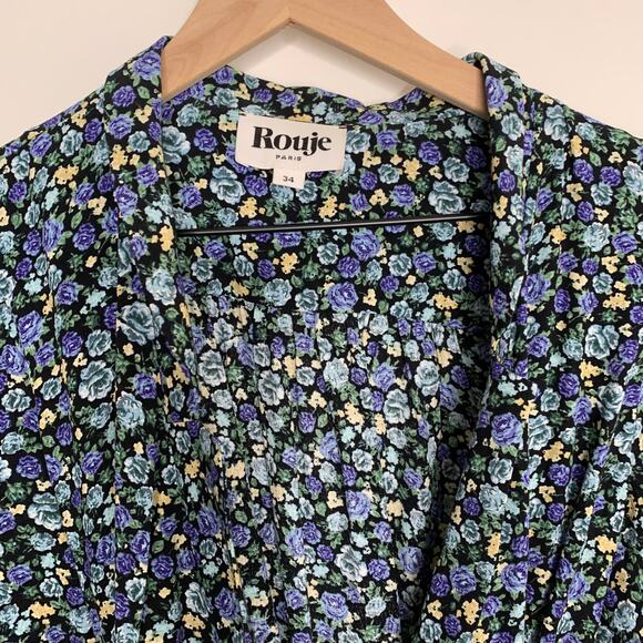 Rouje Blue Floral Midi Dress - Picture 11 of 16